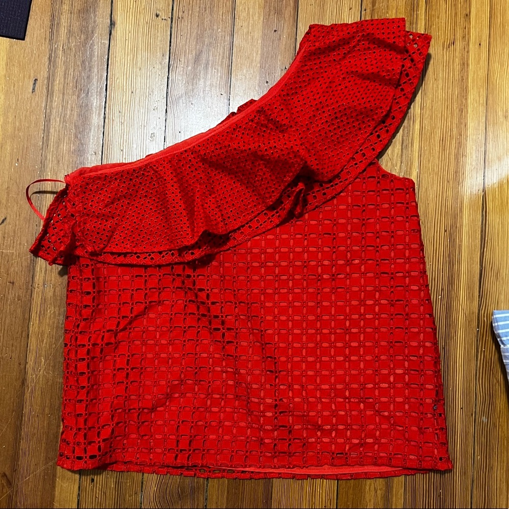 J. Crew eyelet one shoulder top